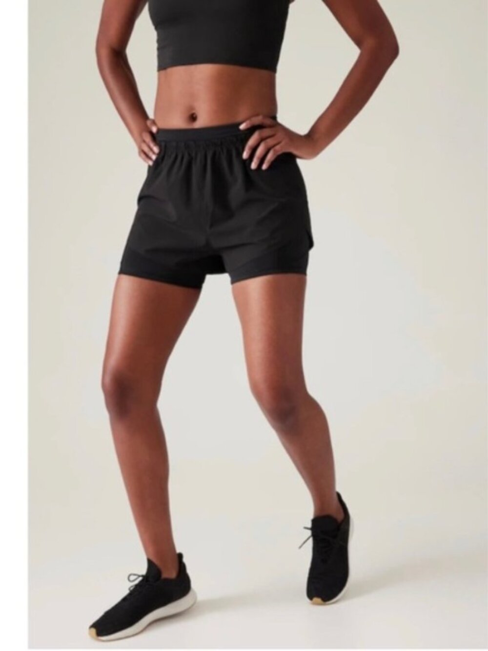 Athleta Mike Marker 2-in-1 Short - Size Small - Black